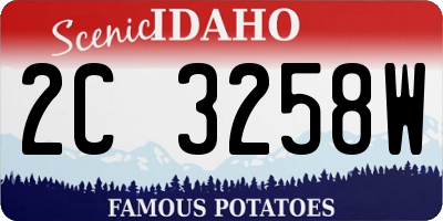 ID license plate 2C3258W