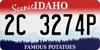 ID license plate 2C3274P