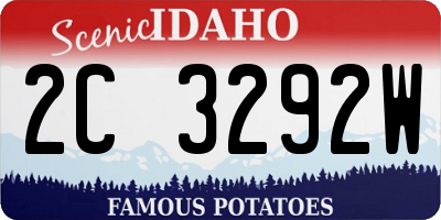 ID license plate 2C3292W