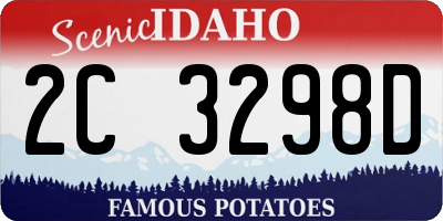 ID license plate 2C3298D