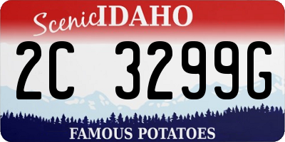 ID license plate 2C3299G