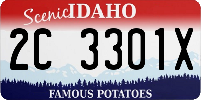 ID license plate 2C3301X
