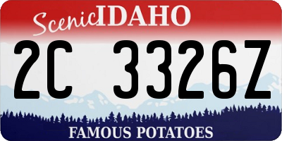ID license plate 2C3326Z