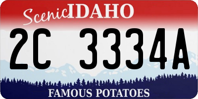 ID license plate 2C3334A