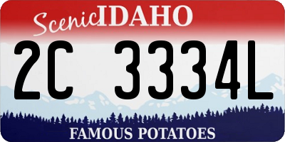 ID license plate 2C3334L