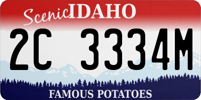 ID license plate 2C3334M