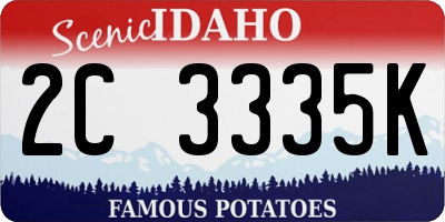 ID license plate 2C3335K