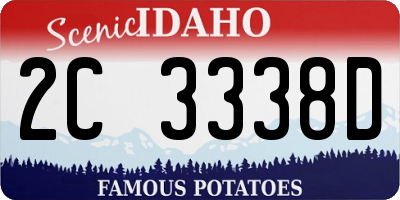 ID license plate 2C3338D
