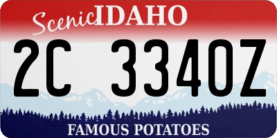 ID license plate 2C3340Z