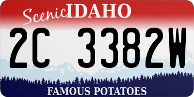 ID license plate 2C3382W