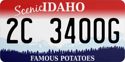 ID license plate 2C3400G