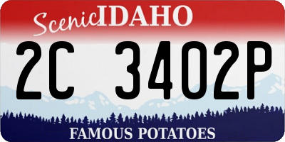 ID license plate 2C3402P