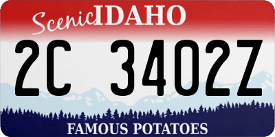 ID license plate 2C3402Z