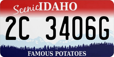 ID license plate 2C3406G