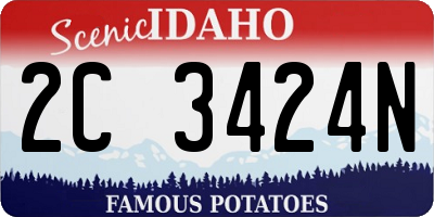 ID license plate 2C3424N