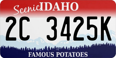 ID license plate 2C3425K