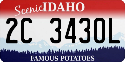ID license plate 2C3430L