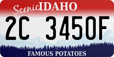 ID license plate 2C3450F