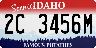 ID license plate 2C3456M