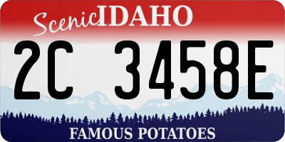 ID license plate 2C3458E