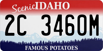 ID license plate 2C3460M