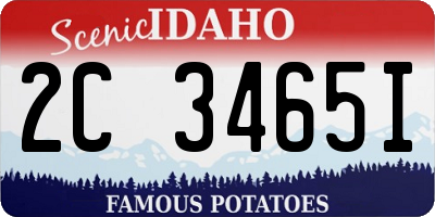 ID license plate 2C3465I
