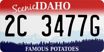 ID license plate 2C3477G