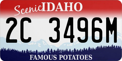 ID license plate 2C3496M