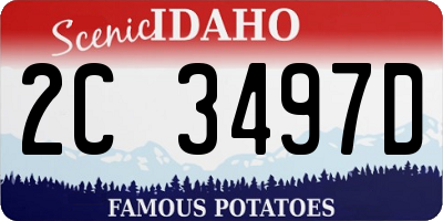 ID license plate 2C3497D
