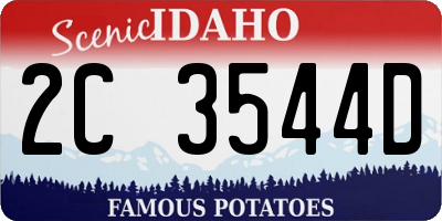 ID license plate 2C3544D
