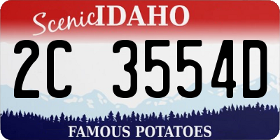 ID license plate 2C3554D