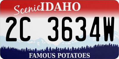 ID license plate 2C3634W