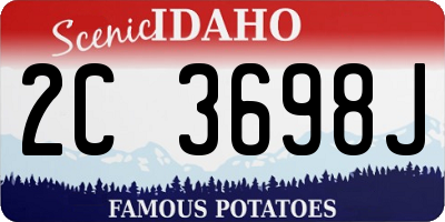 ID license plate 2C3698J