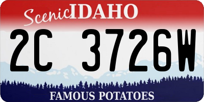 ID license plate 2C3726W