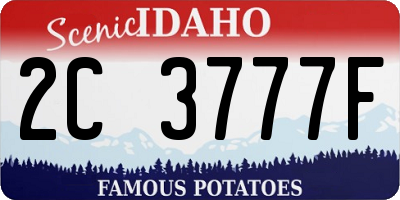 ID license plate 2C3777F