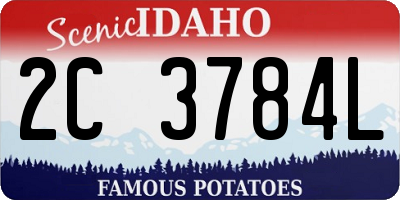 ID license plate 2C3784L