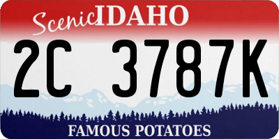 ID license plate 2C3787K