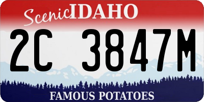 ID license plate 2C3847M