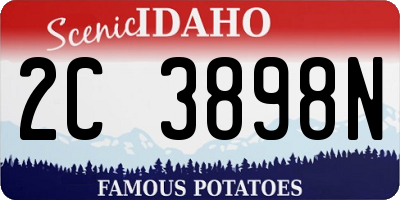 ID license plate 2C3898N