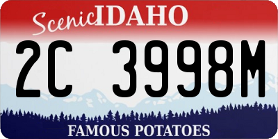 ID license plate 2C3998M