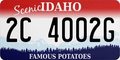 ID license plate 2C4002G