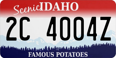 ID license plate 2C4004Z