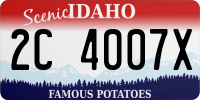 ID license plate 2C4007X