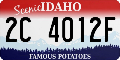 ID license plate 2C4012F