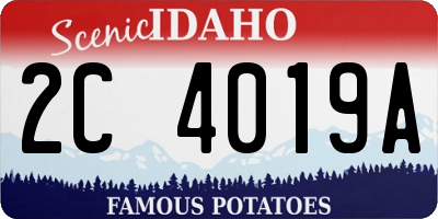 ID license plate 2C4019A