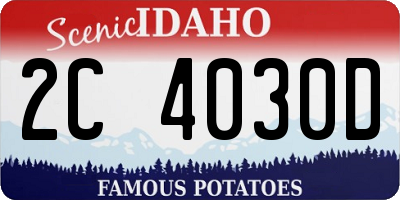 ID license plate 2C4030D