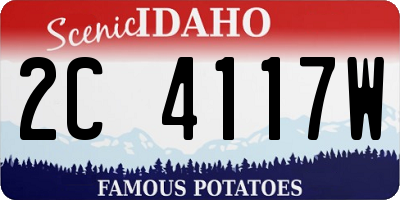 ID license plate 2C4117W