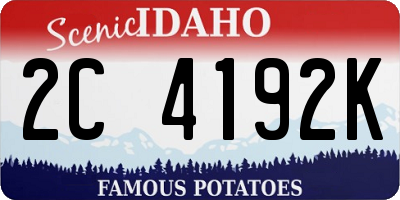 ID license plate 2C4192K