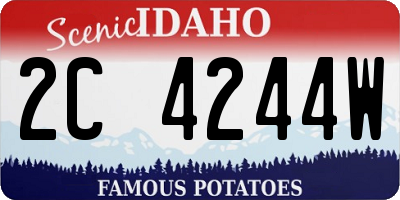 ID license plate 2C4244W