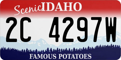 ID license plate 2C4297W